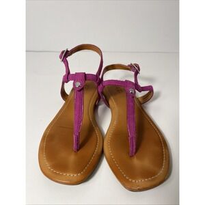 UGG Woman's Madeena T-Strap Slingback Magenta Leather Sandal- Size 6